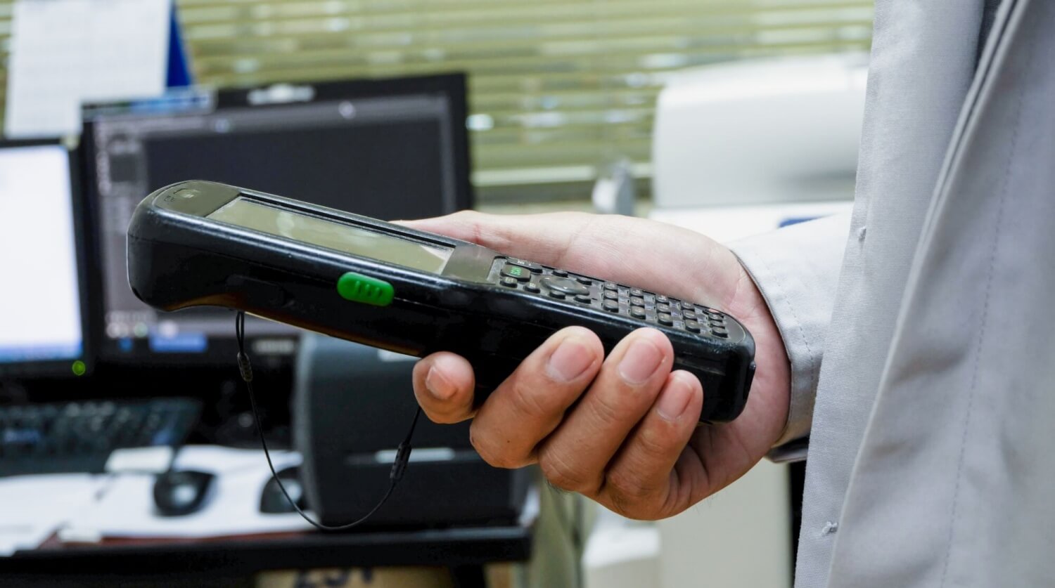 man using modern device